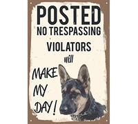 German Shepherd Poster Metal Tin Sign Poster Wall Plaque Vintage Bathroom Warn Man Cave Bar Kitchen Farm Yard Garden Garage Club Metal Tin Signs Wall Decor 12x8inch