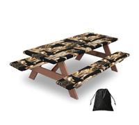 German Shepherd Print Camping Essentials Waterproof Camping Table And Bench Cover With Drawstring Bag 183 Cm