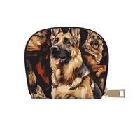 German Shepherd Print Coin Purse PU Leather Portable Coin Purse with 12 Card Slots Mini Change Wallet for Women and Thoughtful Gifting