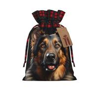 German Shepherd Print Drawstring Bags, Candy Snack Bag, Reusable Holiday Pouches for Wrapping & Storage S