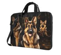German shepherd print Laptop Bag Large Capacity Computer Bags Shoulder Briefcase Laptop Sleeve Case, Black, 14 inch