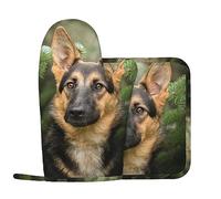 German Shepherd Print Oven Mitts Pot Holders Sets Heat Resistant Non-Slip Oven Gloves Hot Pad For Kitchen Cooking Bbq