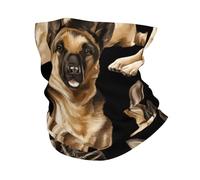 German Shepherd Print Ski Face Cover Cold Weather Scarf For Men Women, Neck Warmer Gaiter For Skiing Running