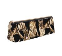 German Shepherd Print Student Pencil Case Large Capacity Triangle Pouch Daily Essentials School College