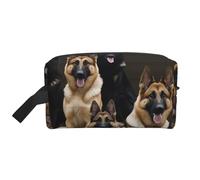 German Shepherd Printing Portable Makeup Bag for Women Girl Large Capacity Travel Cosmetic Bag Makeup Pouch Organizer with Handle