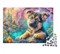 German Shepherd Pup by Colorful Castle 1000 Piece Jigsaw Puzzle Cute Dog Brainteasing Fun for Adults & Kids 52x38cm/1000pcs