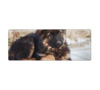 German Shepherd Puppies Print,Mouse Pad Large Desk Pad Computer Keyboard Mouse Mat With Non Slip Rubber Base 30 x 80 cm