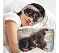 German Shepherd Puppies Print, Sleep Mask for Home Travel, Full Eye Covers Light Blocking Eye Mask Sleep Eye and Ear Muffs