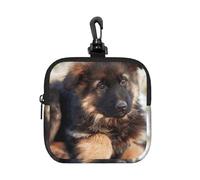 German Shepherd Puppies Print, Square Zipper Storage Bag, Neoprene Coin Purse, Small Wallets, Change Pouch, Change Purse