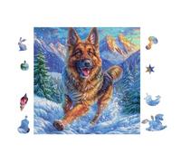 German Shepherd Puppy 100 Pc Classic Jigsaw Puzzle Puzzle for Adults Hard Challenging Hobby Home Decor Poster High-grade Rigid Cardboard 28x28cm