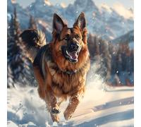 German Shepherd Puppy 100 Piece Pack DIY Jigsaw Puzzle Collectors Cognitive Development Educational Decorative Puzzle Gifts for Adults High-grade Cardboard 28x28cm