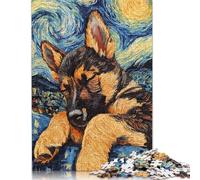German Shepherd Puppy 1000 Piece Wooden Jigsaw Puzzles for Adults & Children Stress Reliever 1000pcs (75x50cm)