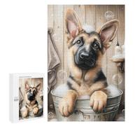 German Shepherd Puppy Bath Time Puzzle 1000 Teile Schwer Puzzle Spielzeug Lernspiel Impossible Herausforderungsspielzeug Für Erwachsene Kinder 1000 PCS