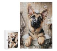 German Shepherd Puppy Bath Time Puzzle 1000 Teile Schwer Puzzle Spielzeug Lernspiel Impossible Herausforderungsspielzeug Für Erwachsene Kinder 300 PCS