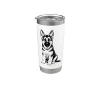 German Shepherd Puppy Dog Line Art Sketch Stainless Steel Insulated Tumbler