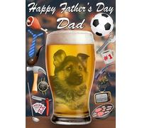 German Shepherd Puppy Dog Pint Father's Day Greeting Card A5 Dad Things Step Dad Pub Beer PP55