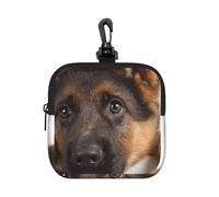 German Shepherd Puppy Dog, Square Zipper Storage Bag, Neoprene Coin Purse, Small Wallets, Change Pouch, Change Purse