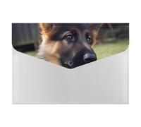 German Shepherd Puppy File Folder, Plastic Accordion File Folders with 6 Pockets, Expanding File Organizer with Snap Closure, Portable Document Paper Organizer, Office Supplies Filing Folders