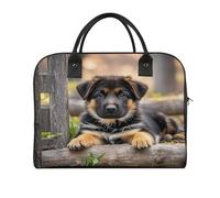 German Shepherd Puppy Laptop Tote Bag Casual Travel Handbag Multi Pocket Shoulder Bags for Work Travel