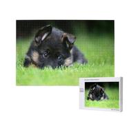 German Shepherd Puppy Pets Lawn Bokeh Dogs,1000 Pieces Wooden Jigsaw Family Game Jigsaw Puzzles for Adults Teens Home Decor