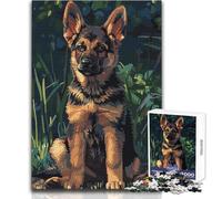 German Shepherd Puppy Puzzle for Teenagers 1000 Pieces Learning through Play Experience Heartfelt Special Occasion Gift Size 38x26cm
