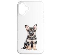 German Shepherd Puppy Sketch Drawing Art Dog Lover Case for iPhone 16 Plus