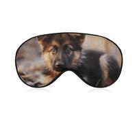German Shepherd Puppy Sleep Mask for Women Men, Soft Eye Mask with Adjustable Strap for Sleeping, Light Blocking Travel Blindfold for Nap Comfortable Eye Cover for Home Office