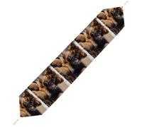 German Shepherd Puppy Table Runner for Dining Table, Short Plush Runners Washable & Durable Tablerunner Modern Home Decor for Wedding, Kitchen, Holiday 200*33cm