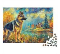 German Shepherd Puzzle 1000 Pieces for Adults Leisure Relax Creative Gift Premium Strong Board 70x50cm/1000pcs