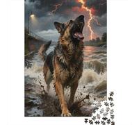 German Shepherd Puzzle 1000 Pieces Jigsaw Puzzles for Adults Colourful, Challenging & Brainteasing Educational Game Challenge Toy Gifts for Men 1000pcs (75x50cm)