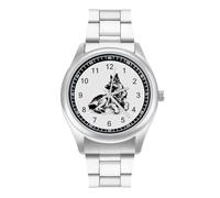 German Shepherd Quartz Watch Stainless Steel Wrist Watches for Men Women Easy to Read