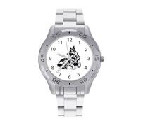 German Shepherd Quartz Wrist Watch Stainless Steel Watches for Men Women Easy to Read