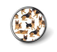 German Shepherd Round Badge Cute Enamel Lapel Pin Brooches Button Pin Personalized Clothing Decoration Unisex Badge Holder Hats Bags Shirts Decor