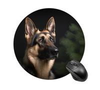 German Shepherd Round Mouse Pad Smooth Glide Gaming Mousepad Extra Density Portable Comfortable Mouse Mat for Desk, Home, Office 7.8x7.8 Inches