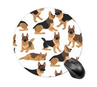 German Shepherd Round Mouse Pad Smooth Glide Gaming Mousepad Extra Density Portable Comfortable Mouse Mat for Desk, Home, Office 7.8x7.8 Inches