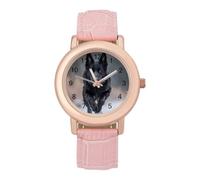 German Shepherd Running Women's Custom Watch Fashion Soft Strap Wristwatches Gifts for Birthdays Valentine's Day