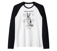 German Shepherd Scientific Illustration Dog Owner Raglan Baseball Tee