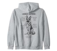 German Shepherd Scientific Illustration Dog Owner Zip Hoodie