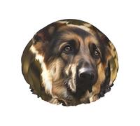 German shepherd Shower Cap Reusable Waterproof Shower Bonnet for Women Men Elastic Band Bath Hair Hat Double Layered Washable Bath Cap for All Hairstyles, Travel-Friendly