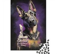 German Shepherd Skeleton Hand Jigsaw Puzzles Puzzles for Adults Kids. 1000 Piece Impossible Challenge Toy Educational Games Home Decoration for Adults& Kids Age 14 Years Up 38x26cm/1000pcs