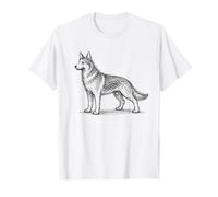 German Shepherd Sketch Abstract Dog Scribble Art Minimalist T-Shirt