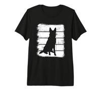 German Shepherd Sketch Herding Sheep Premium T-Shirt