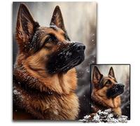 German Shepherd Snow JigsawPuzzle 1000 Pieces for Adults Puzzles for Adults DIY Home Decor Gift, Brain Teaser Game 50x75CM/19.68x29.52inch