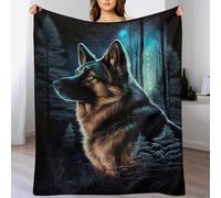German Shepherd Soft Plush Throw Blanket Warm Cozy Fur Throws for Sofa, Couch, Chair, Anti-pilling Quality Washable Bed Blanket, 130×150cm