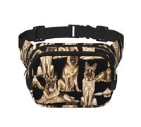 German Shepherd Square Double Layer Waist Bag Belt Fanny Pack Purse with Adjustable Strap, Running, Travel, Hiking
