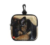 German Shepherd, Square Zipper Storage Bag, Neoprene Coin Purse, Small Wallets, Change Pouch, Change Purse