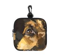 German Shepherd, Square Zipper Storage Bag, Neoprene Coin Purse, Small Wallets, Change Pouch, Change Purse