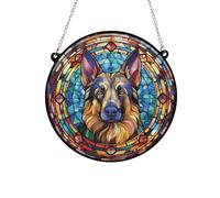 German Shepherd Stained Glass Effect Suncatcher Gift for Dog Lovers - 13cm