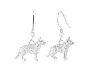 German Shepherd Sterling Silver Earrings by MYLEE London (Hook)