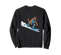 German Shepherd Surfing Dog Cool Beach Waves Sweatshirt